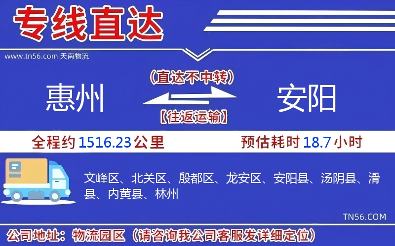 惠州到安陽物流公司