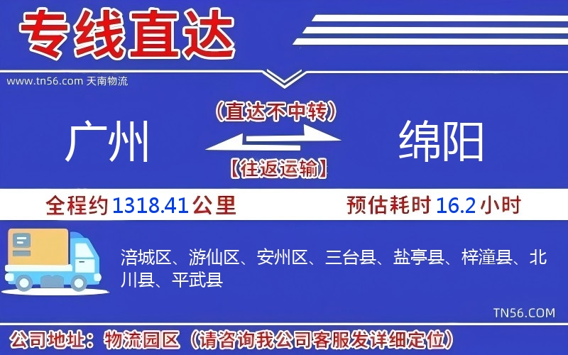 廣州到綿陽物流公司 廣州到綿陽物流公司