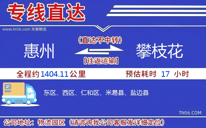 惠州到攀枝花物流公司