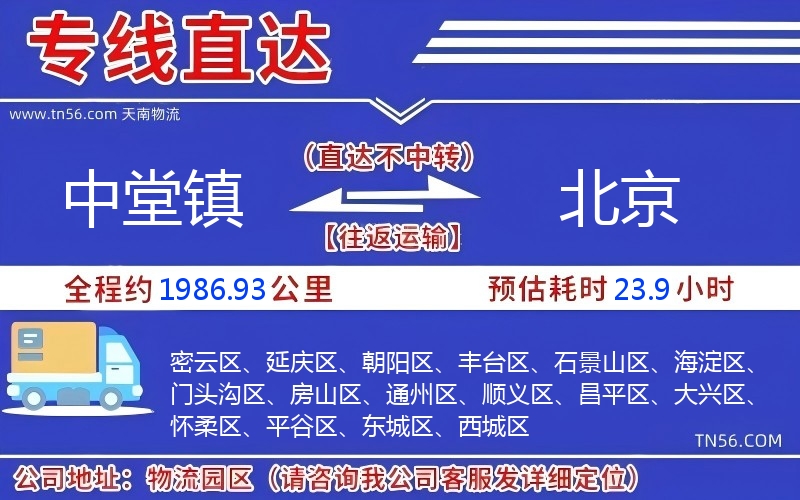 中堂鎮(zhèn)到北京物流公司