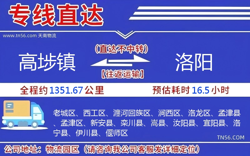 高埗鎮到洛陽物流公司 高埗鎮到洛陽物流公司