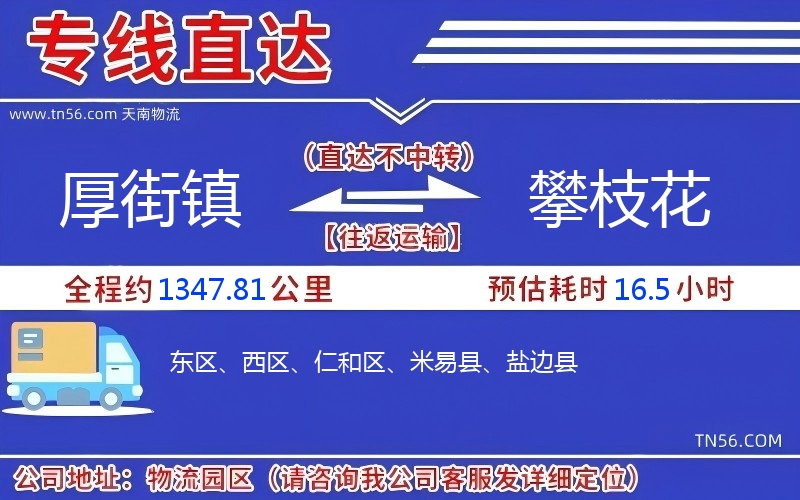 厚街鎮(zhèn)到攀枝花物流公司