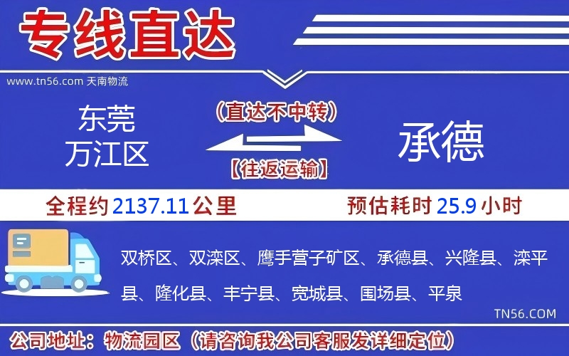 東莞萬(wàn)江區(qū)到承德物流公司 東莞萬(wàn)江區(qū)到承德物流公司