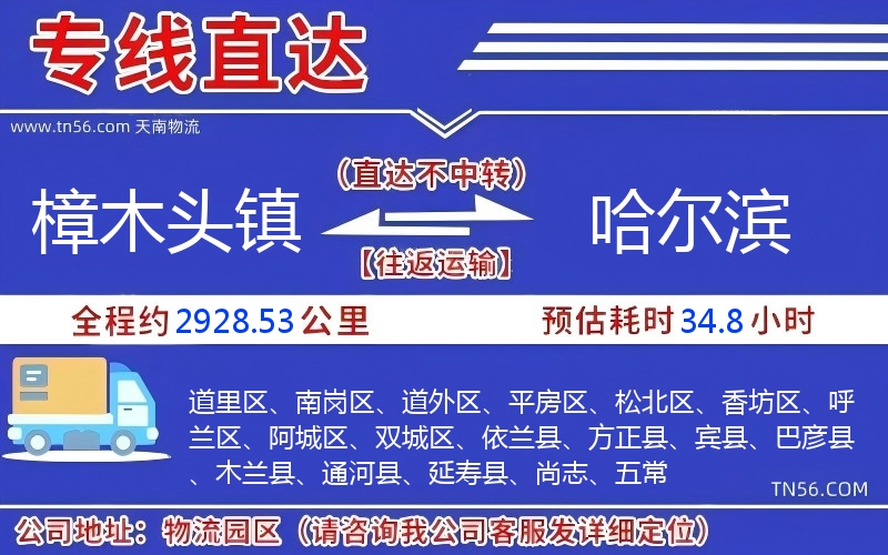 樟木頭鎮到哈爾濱物流公司