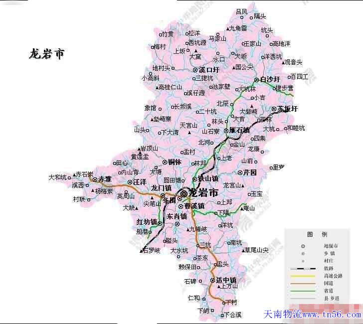 東莞到龍巖市地圖 www.cjfk.cn